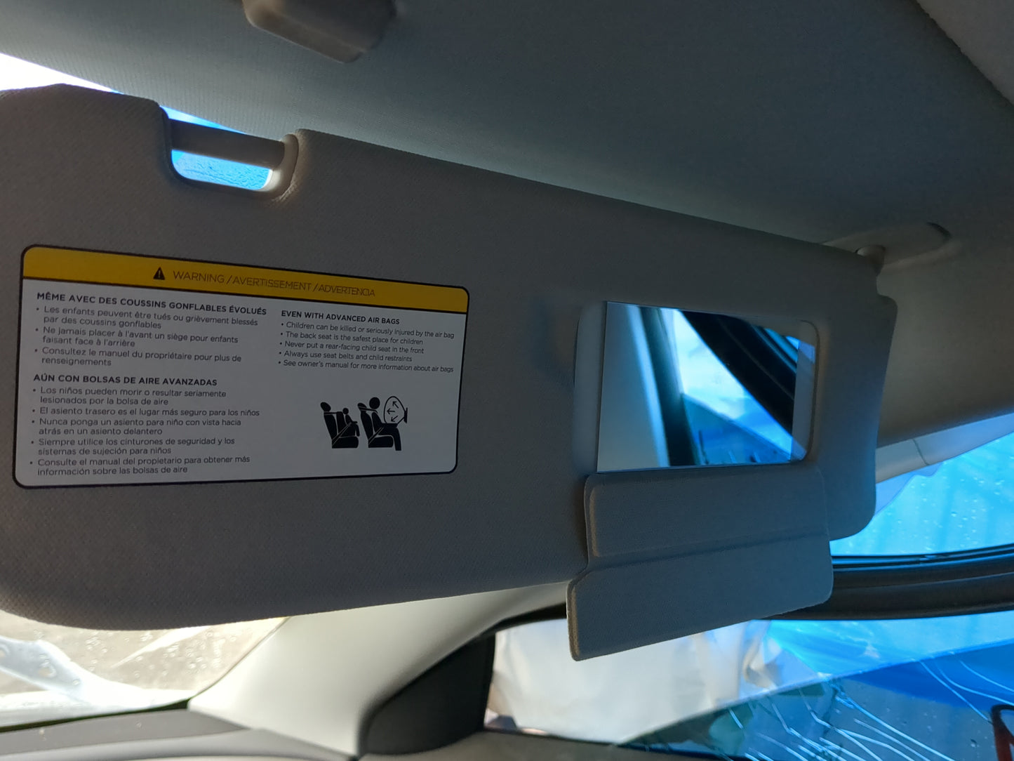 2023 Tesla Model 3 Sun Visor Shade Replacement Passenger Right Mirror Fits OEM Used Auto Parts - Oemusedautoparts1.com