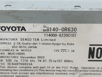2023 Toyota Rav4 Radio AM FM Cd Player Receiver Replacement P/N:86140-0R630 Fits OEM Used Auto Parts - Oemusedautoparts1.com