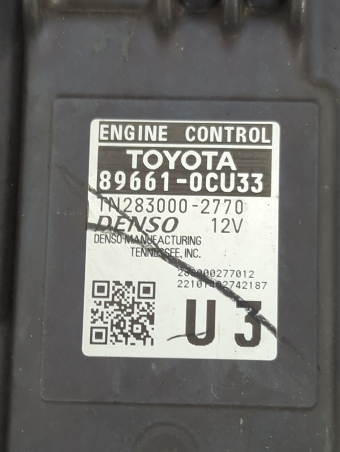 2022 Toyota Tundra PCM Engine Control Computer ECU ECM PCU OEM P/N:, TN283000-2770 89661-0CU33 Fits OEM Used Auto Parts - Oe