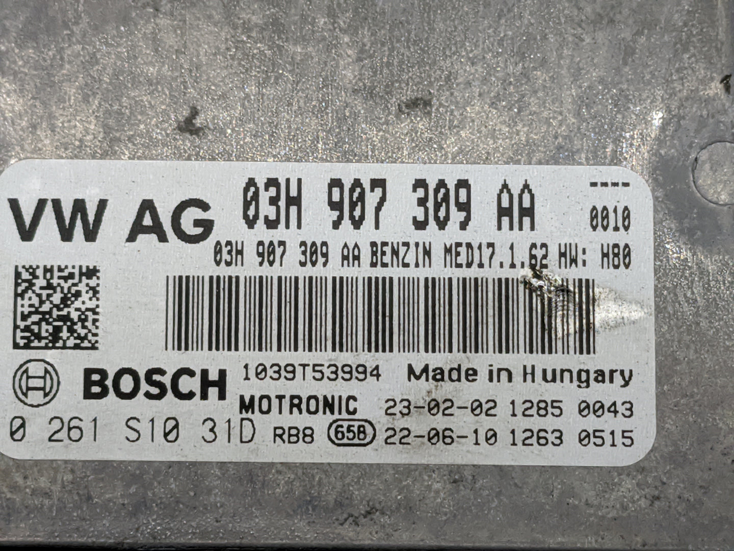 2023 Volkswagen Atlas PCM Engine Control Computer ECU ECM PCU OEM P/N:03H907309AA 0261S1031D, 1039T53994 Fits OEM Used Auto 