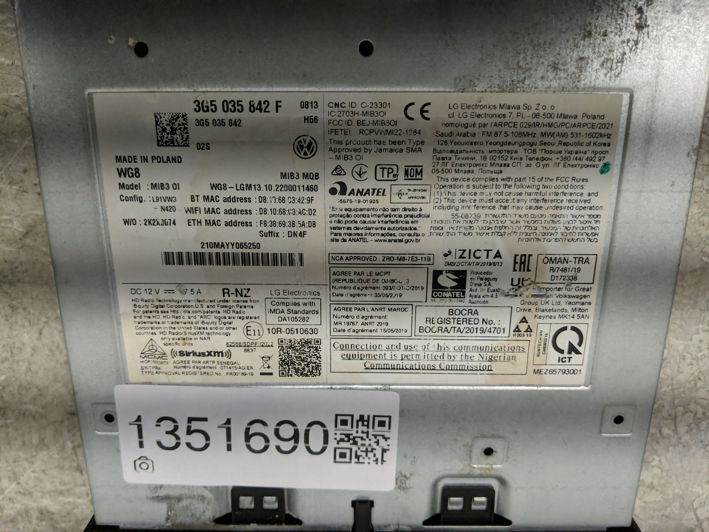 2023 Volkswagen Atlas Cross Sport Information Display Screen - Oemusedautoparts1.com