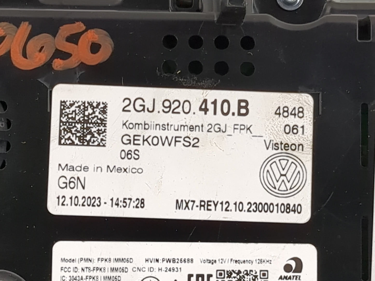 2023 Volkswagen Taos Instrument Cluster Speedometer Gauges P/N:2GJ920410B NT8-FPK8, MM06D, 3043A-FPK8 Miles: Fits OEM Used A