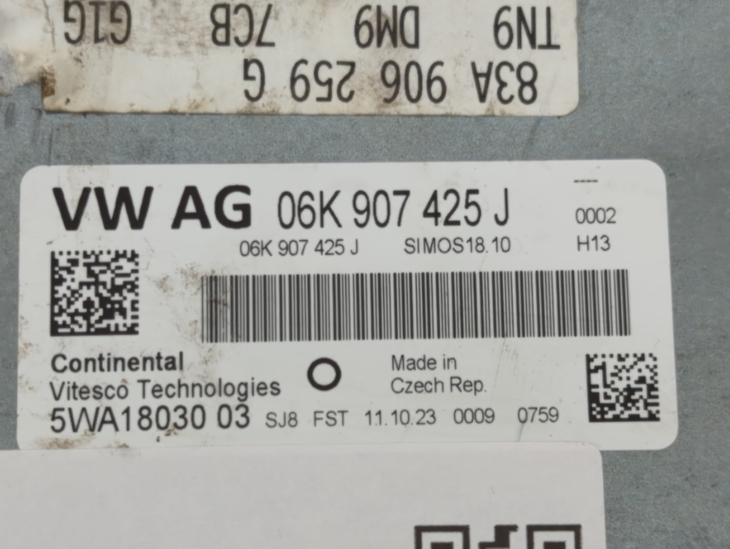 2024 Audi Q3 PCM Engine Control Computer ECU ECM PCU OEM P/N:06K 907 425 J Fits OEM Used Auto Parts - Oemusedautoparts1.com
