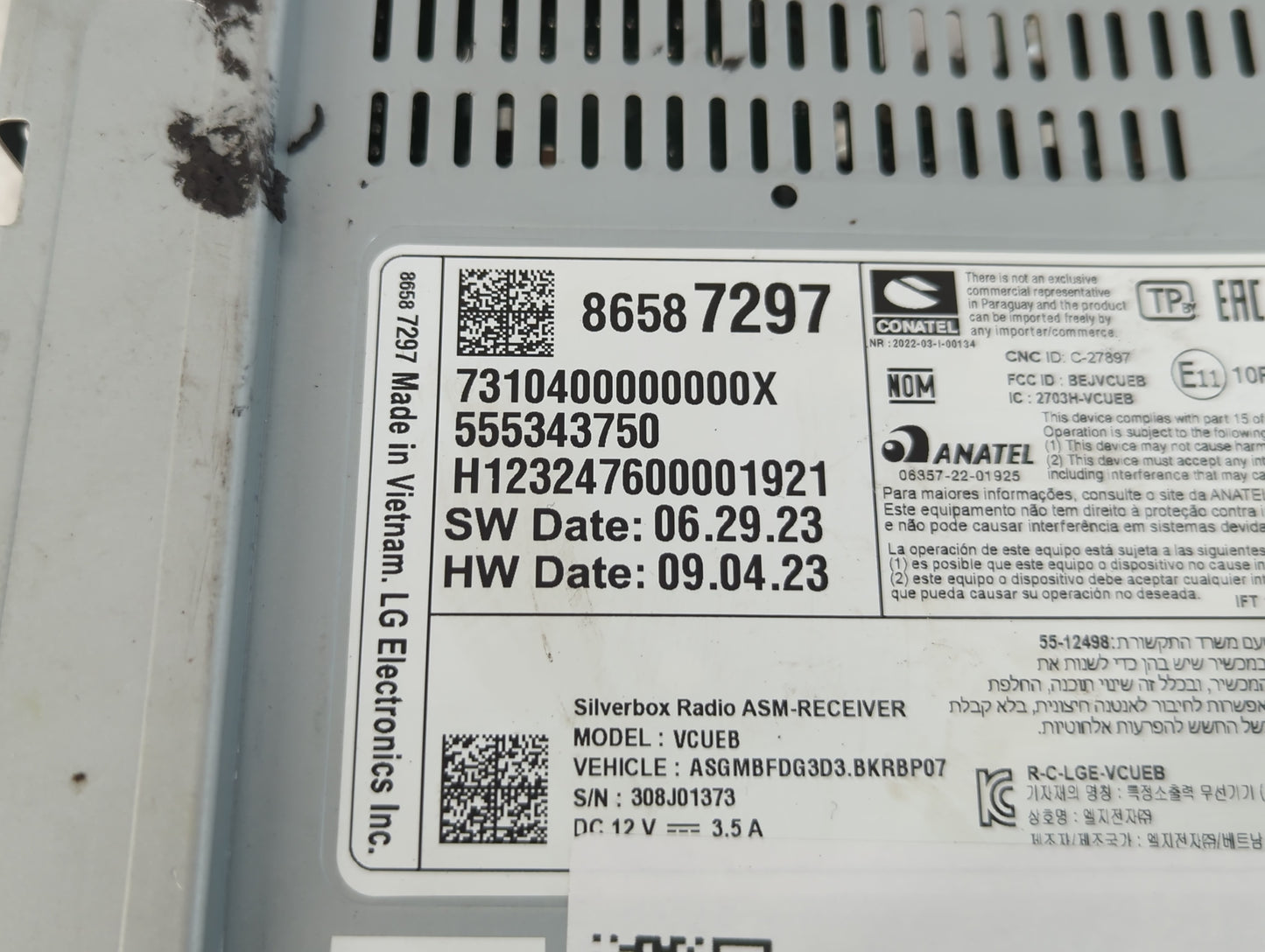 2024 Buick Encore Radio AM FM Cd Player Receiver Replacement P/N:86587297 Fits OEM Used Auto Parts - Oemusedautoparts1.com