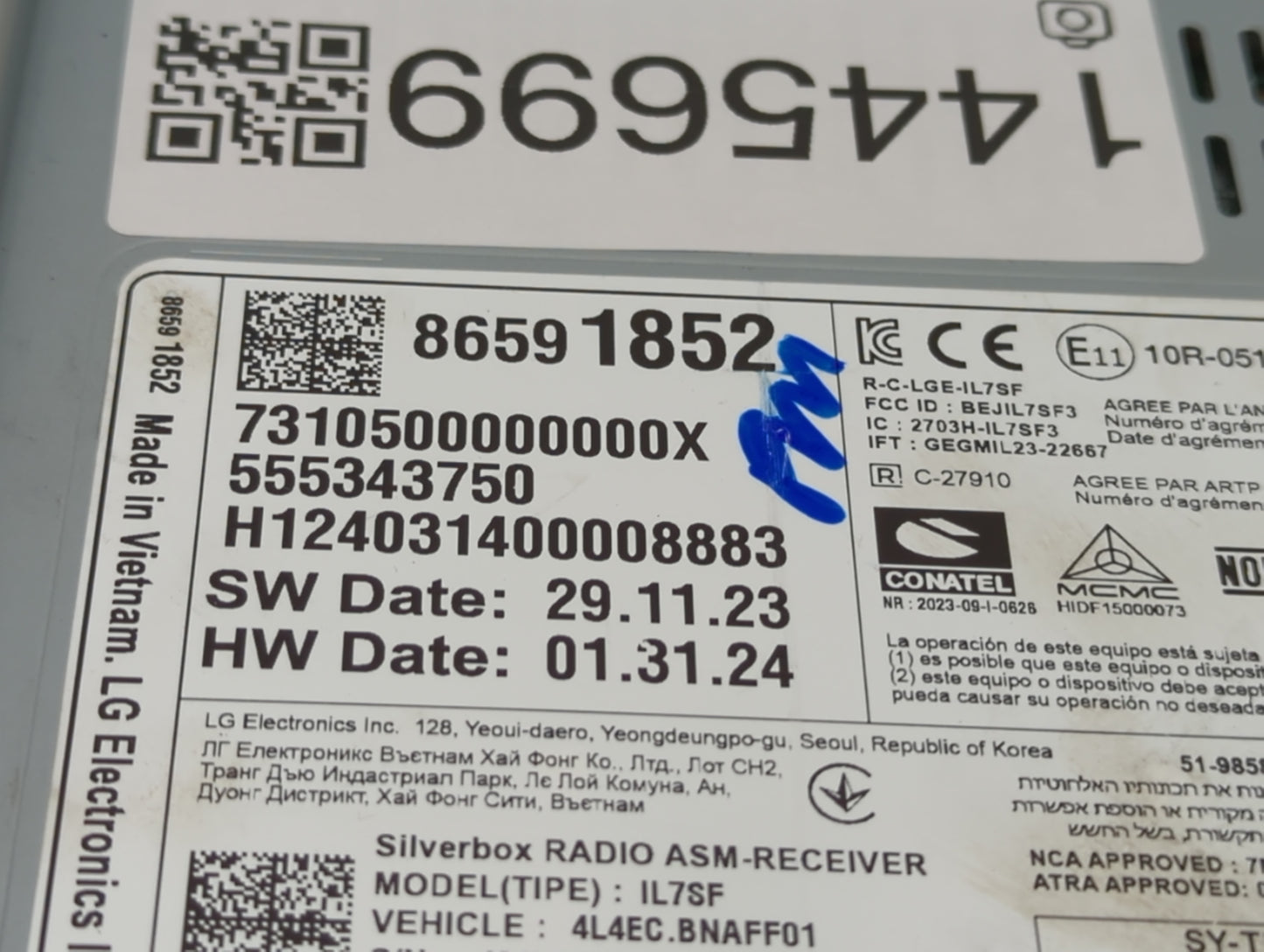 2024 Chevrolet Malibu Radio AM FM Cd Player Receiver Replacement P/N:86591852 7310500000000X, 555343750, H1240314000008883 F