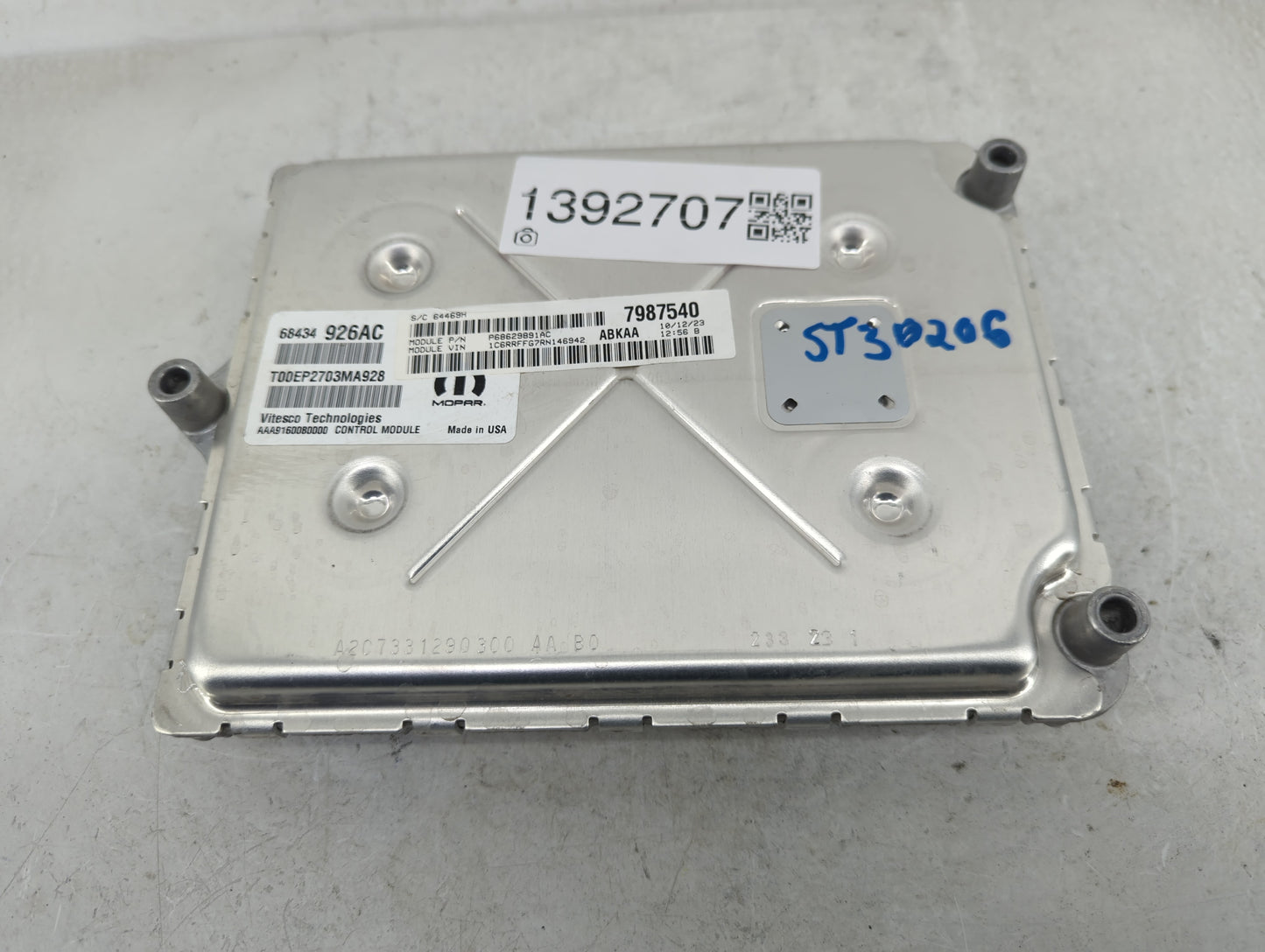 2024 Dodge Ram 1500 PCM Engine Control Computer ECU ECM PCU OEM P/N:P68629891AC 68434926AC Fits Fits 2020 2021 2022 OEM Used