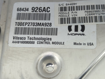 2024 Dodge Ram 1500 PCM Engine Control Computer ECU ECM PCU OEM P/N:P68629891AC 68434926AC Fits Fits 2020 2021 2022 OEM Used Auto Parts