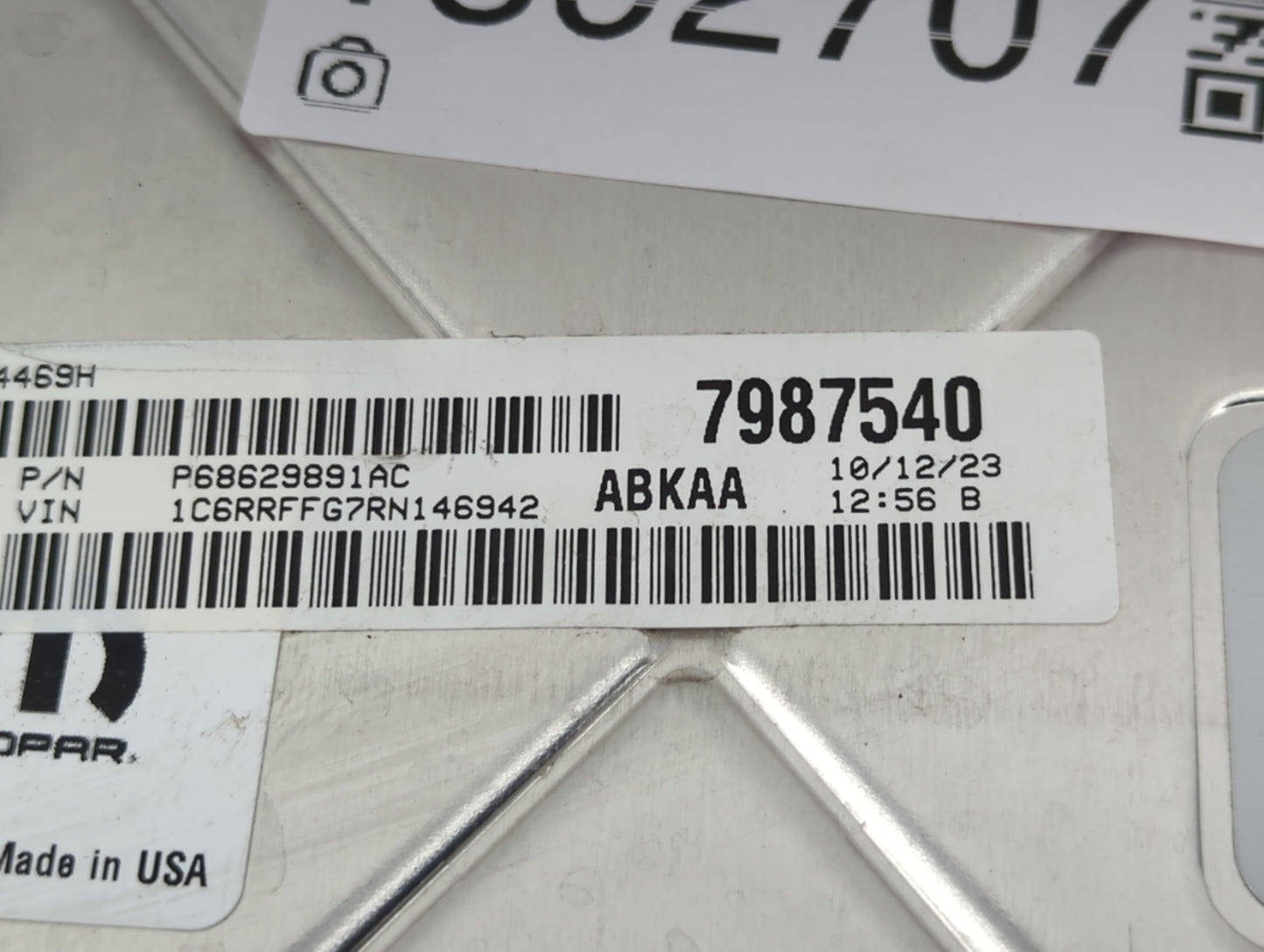 2024 Dodge Ram 1500 PCM Engine Control Computer ECU ECM PCU OEM P/N:P68629891AC 68434926AC Fits Fits 2020 2021 2022 OEM Used