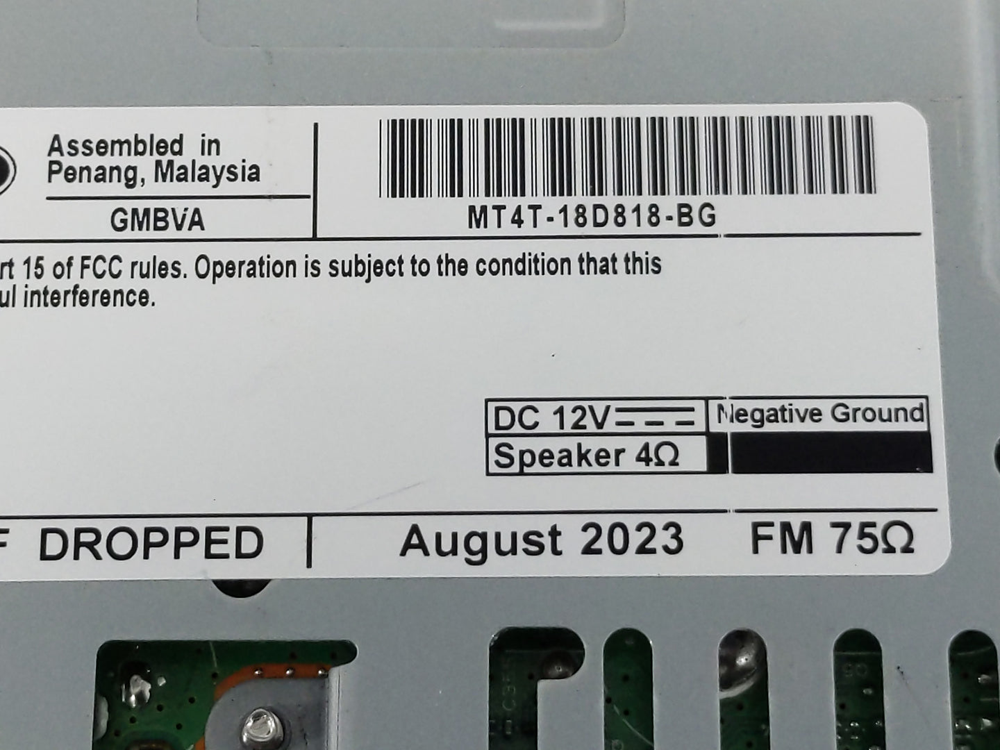 2024 Ford Edge Radio AM FM Cd Player Receiver Replacement P/N:MT4T-18D818-BG Fits OEM Used Auto Parts - Oemusedautoparts1.co