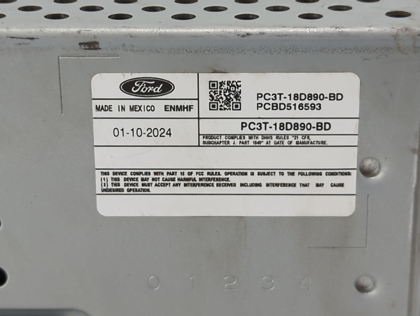 2024 Ford F250sd Pickup Radio AM FM Cd Player Receiver Replacement P/N:PC3T-18D890-BD PCBD516593 Fits OEM Used Auto Parts - 