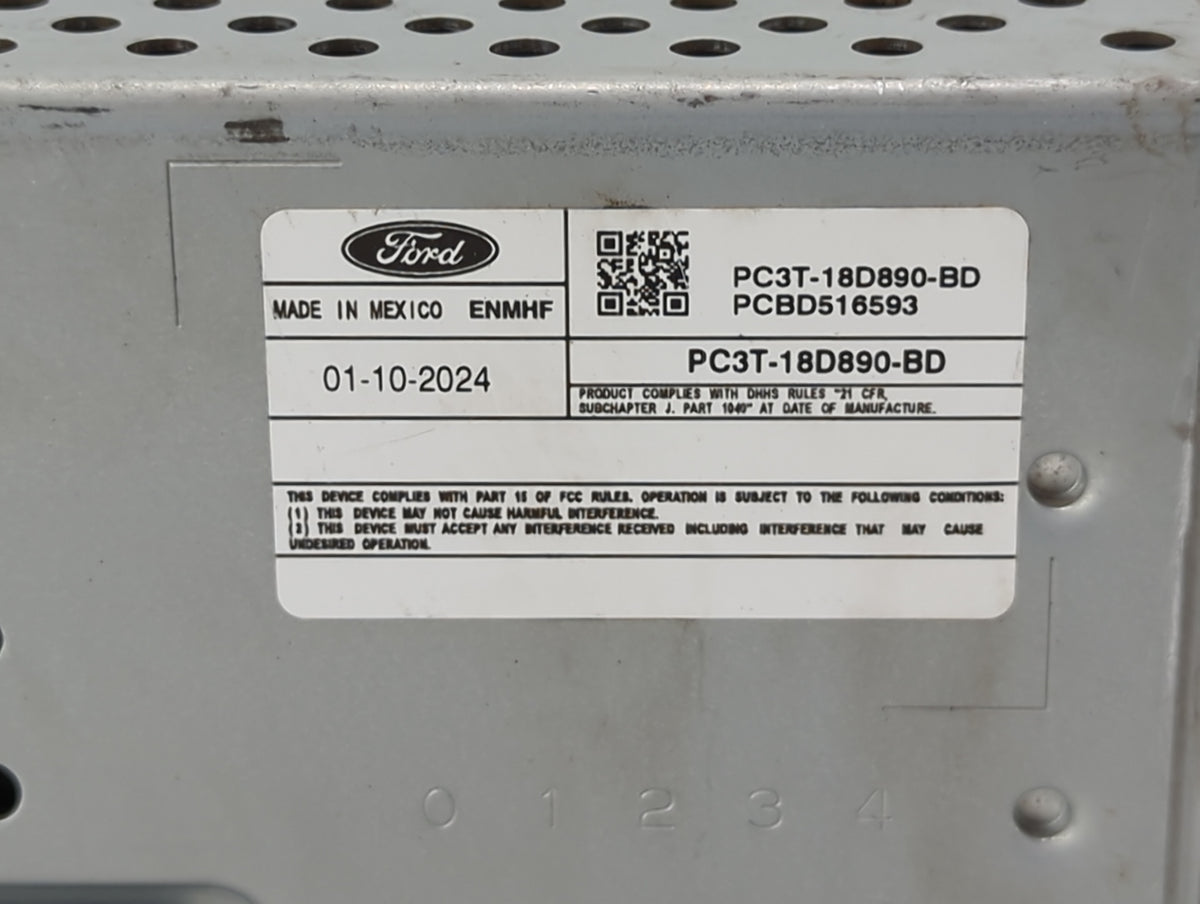2024 Ford F250sd Pickup Radio AM FM Cd Player Receiver Replacement P/N:PC3T-18D890-BD PCBD516593 Fits OEM Used Auto Parts - 