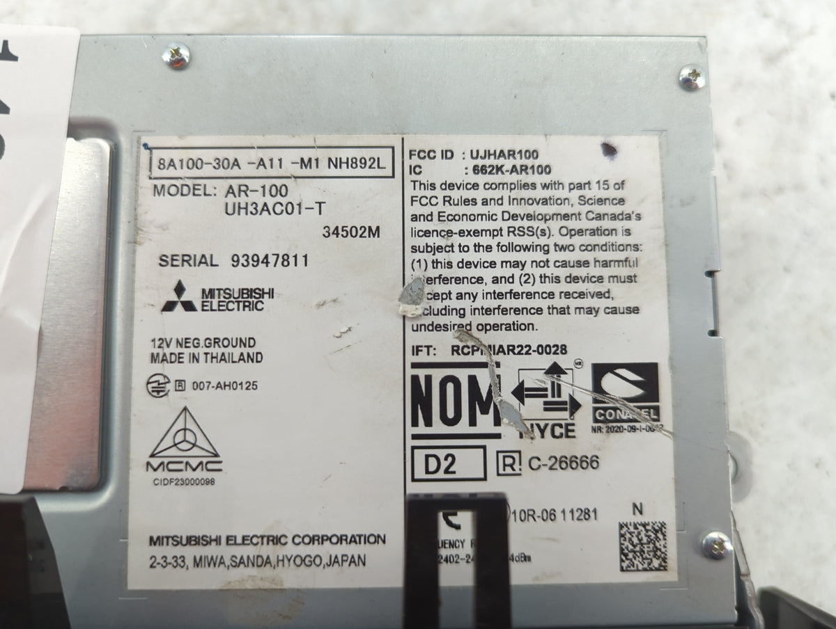 2024 Honda Accord Radio AM FM Cd Player Receiver Replacement P/N:8A100-30A-A11-M1 AR-100, UH3AC01-T, UJHAR100, 662K-AR100 Fi
