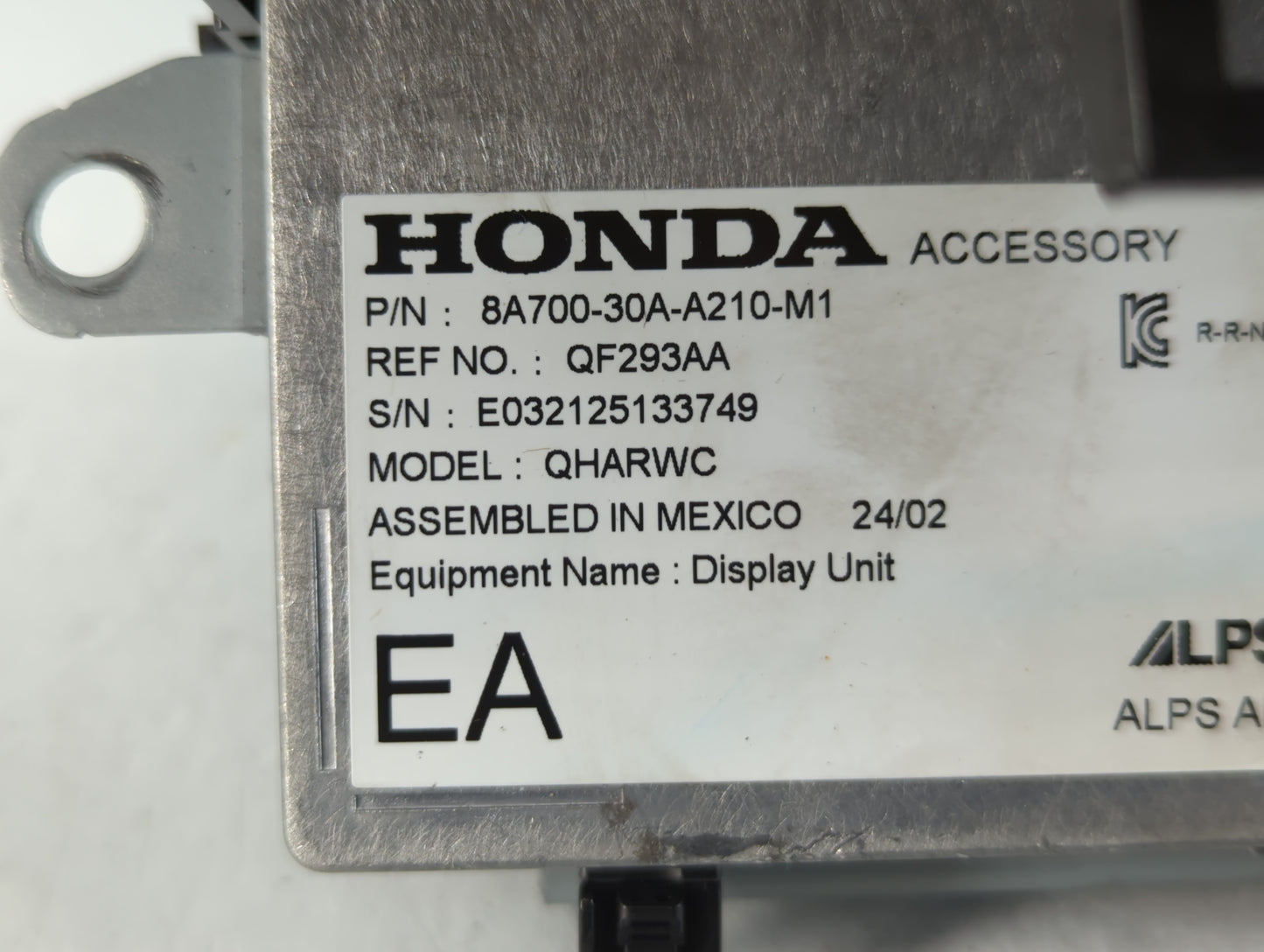 2024 Honda Accord Information Display Screen - Oemusedautoparts1.com