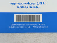 2024 Honda Civic Owners Manual Book Guide P/N:00X31-T40-6200 OEM Used Auto Parts - Oemusedautoparts1.com
