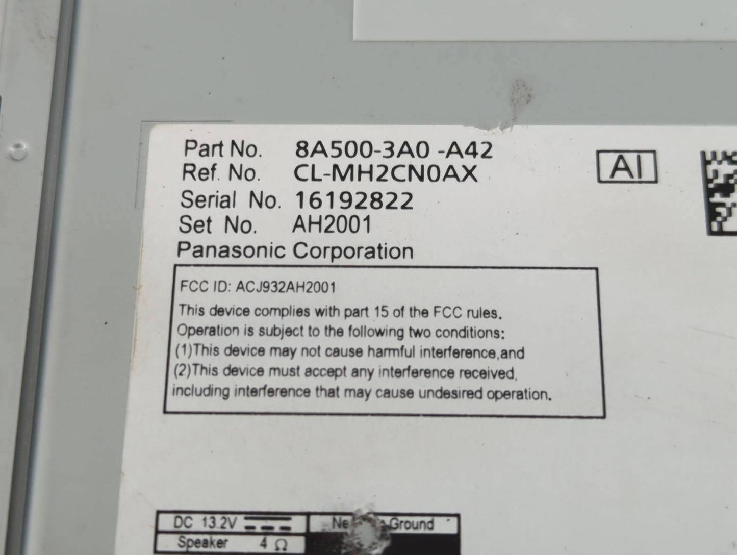 2024 Honda Cr-V Radio AM FM Cd Player Receiver Replacement P/N:8A500-3A0-A42 Fits OEM Used Auto Parts - Oemusedautoparts1.co