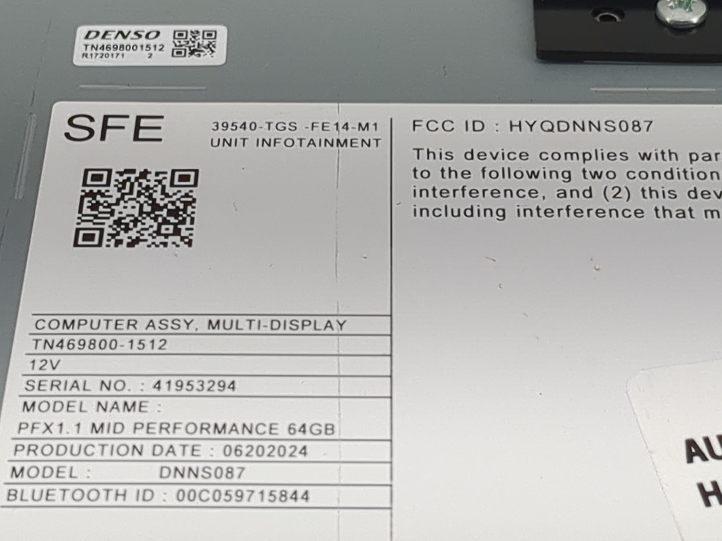 2024 Honda Passport Radio AM FM Cd Player Receiver Replacement P/N:39540-TGS-FE14-M1 TN469800-1512, HYQDNNS087, DNNS087 Fits