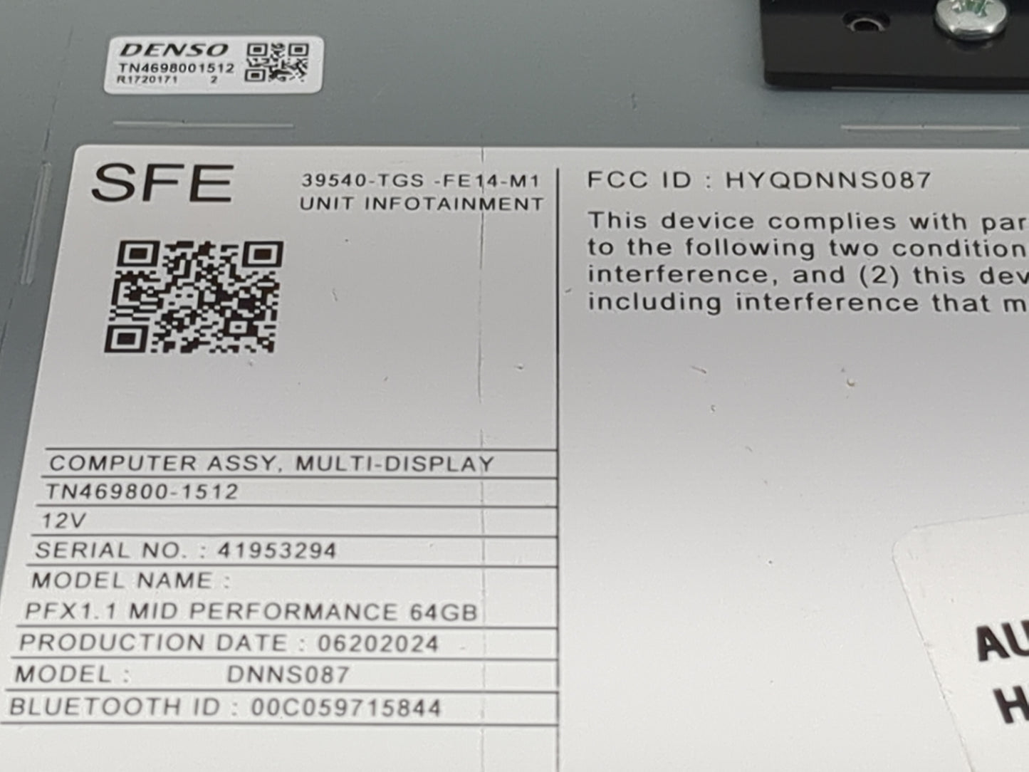 2024 Honda Passport Radio AM FM Cd Player Receiver Replacement P/N:39540-TGS-FE14-M1 TN469800-1512, HYQDNNS087, DNNS087 Fits
