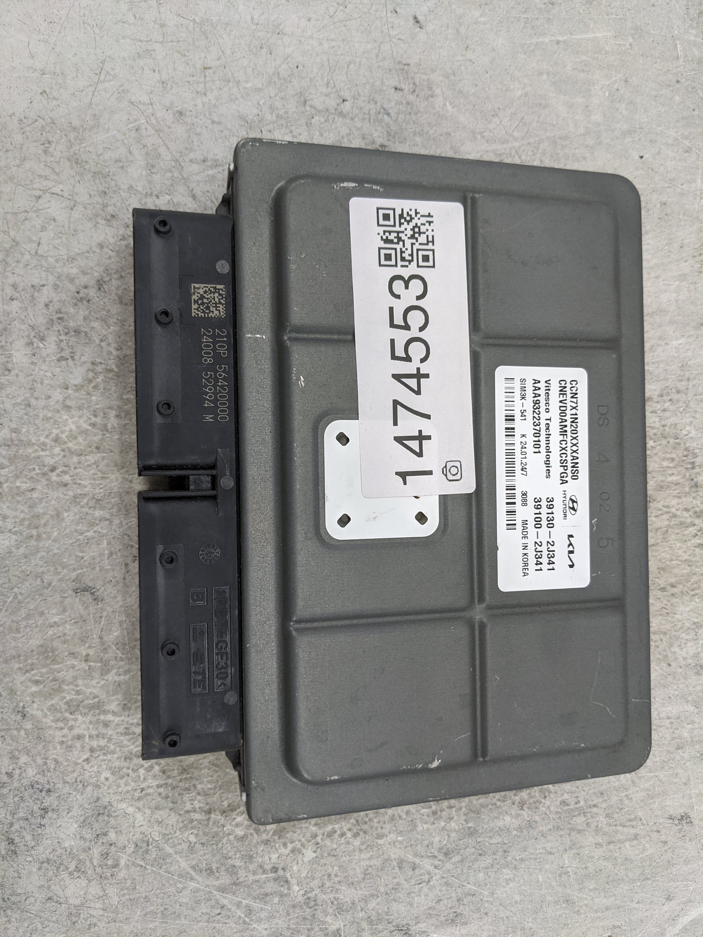2024 Hyundai Elantra PCM Engine Control Computer ECU ECM PCU OEM P/N:39130-2J341 39100-2J341, CNEVD0AMFCXCSPGA, AAA932237010