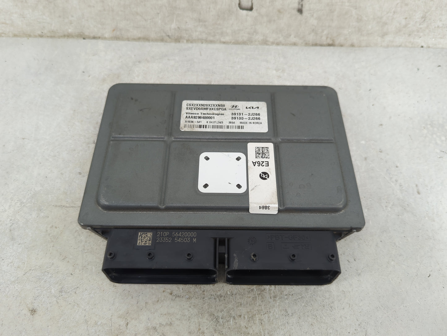 2024 Hyundai Kona PCM Engine Control Computer ECU ECM PCU OEM P/N:39131-2J266 39130-2J266, AAA9298400001, SXEVD0AMF3XCSPGA F