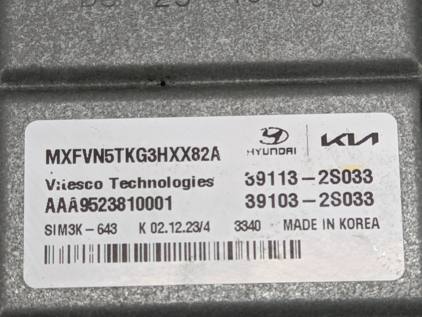 2024 Hyundai Santa Fe PCM Engine Control Computer ECU ECM PCU OEM P/N:39113-2S033 39103-2S033, MXFVN5TKG3HXX82A, SIM3K-643 F