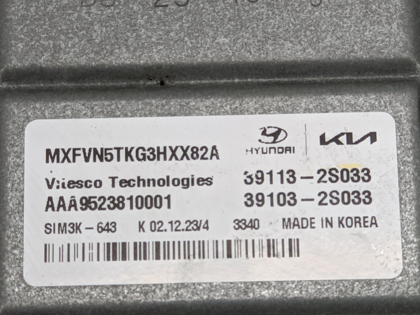 2024 Hyundai Santa Fe PCM Engine Control Computer ECU ECM PCU OEM P/N:39113-2S033 39103-2S033, MXFVN5TKG3HXX82A, SIM3K-643 F