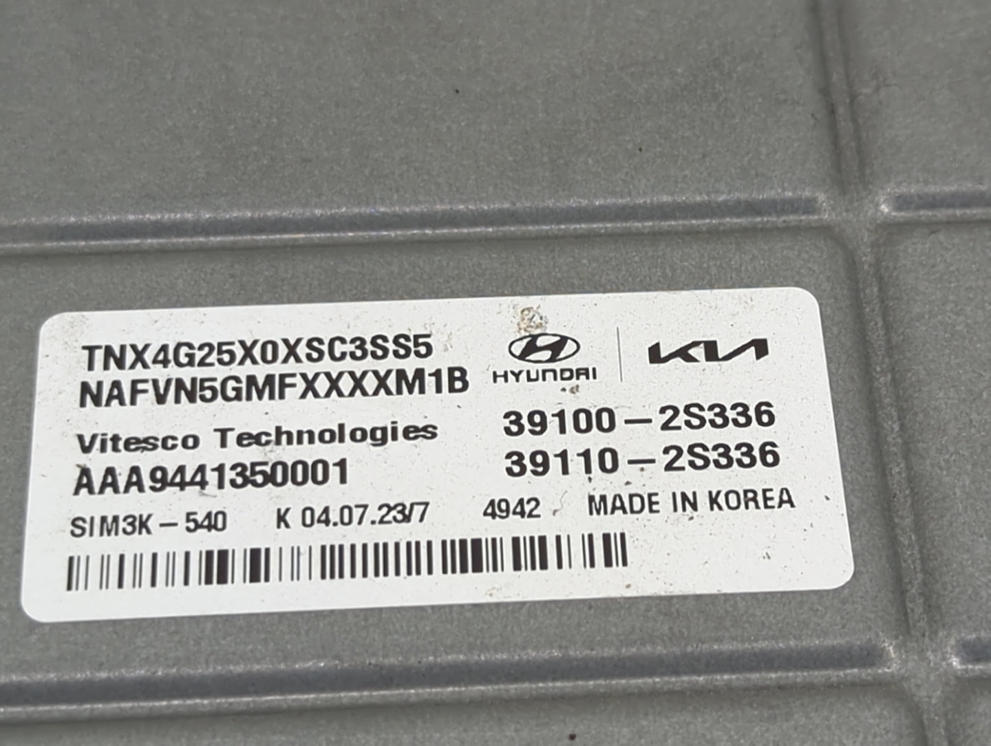 2024 Hyundai Tucson PCM Engine Control Computer ECU ECM PCU OEM P/N:39100-2S336 39110-2S336, TNX4G25X0XSC3SS5 Fits OEM Used 