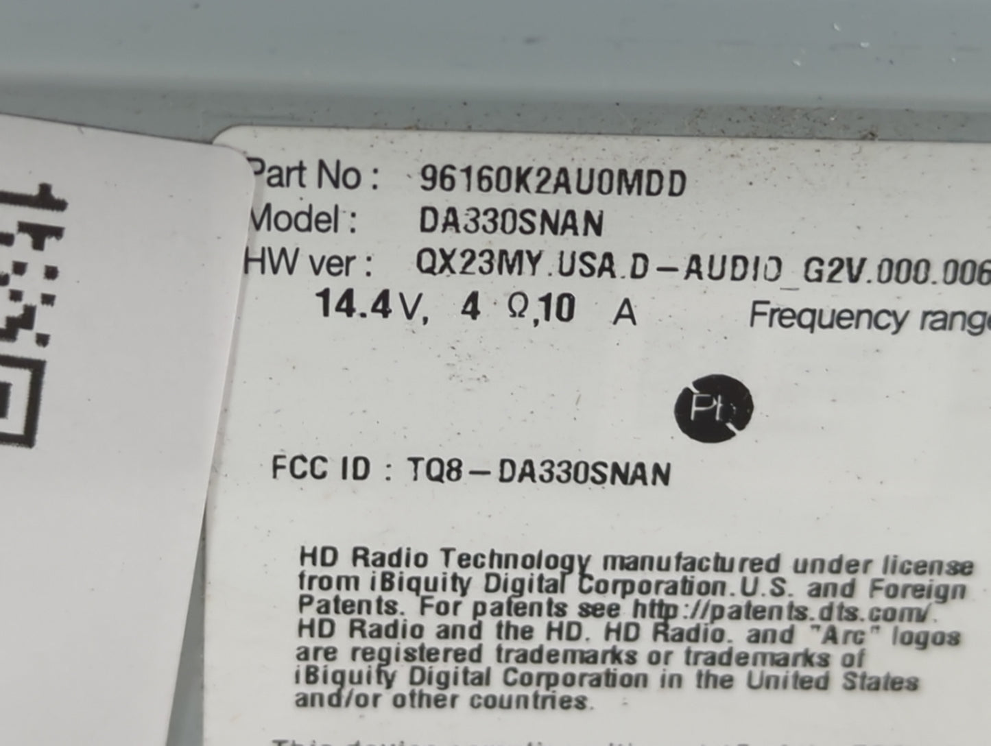 2024 Hyundai Venue Radio AM FM Cd Player Receiver Replacement P/N:96560-K2370MDD Fits OEM Used Auto Parts - Oemusedautoparts