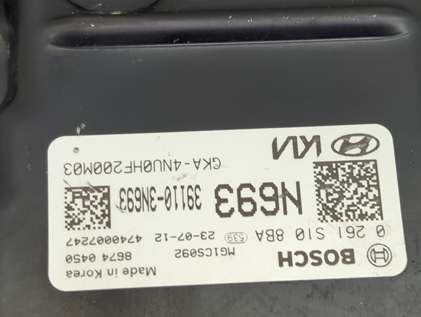 2024 Kia Carnival PCM Engine Control Computer ECU ECM PCU OEM P/N:39110-3N693, 0261S108BA, MG1CS092 Fits OEM Used Auto Parts