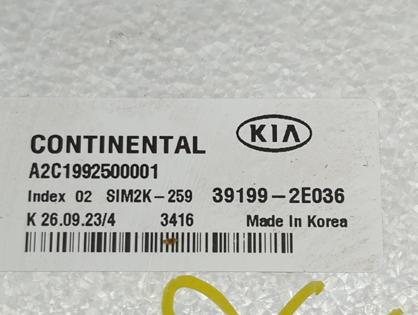 2024 Kia Forte PCM Engine Control Computer ECU ECM PCU OEM P/N:39199-2E036 A2C1992500001, SIM2K-259 Fits OEM Used Auto Parts