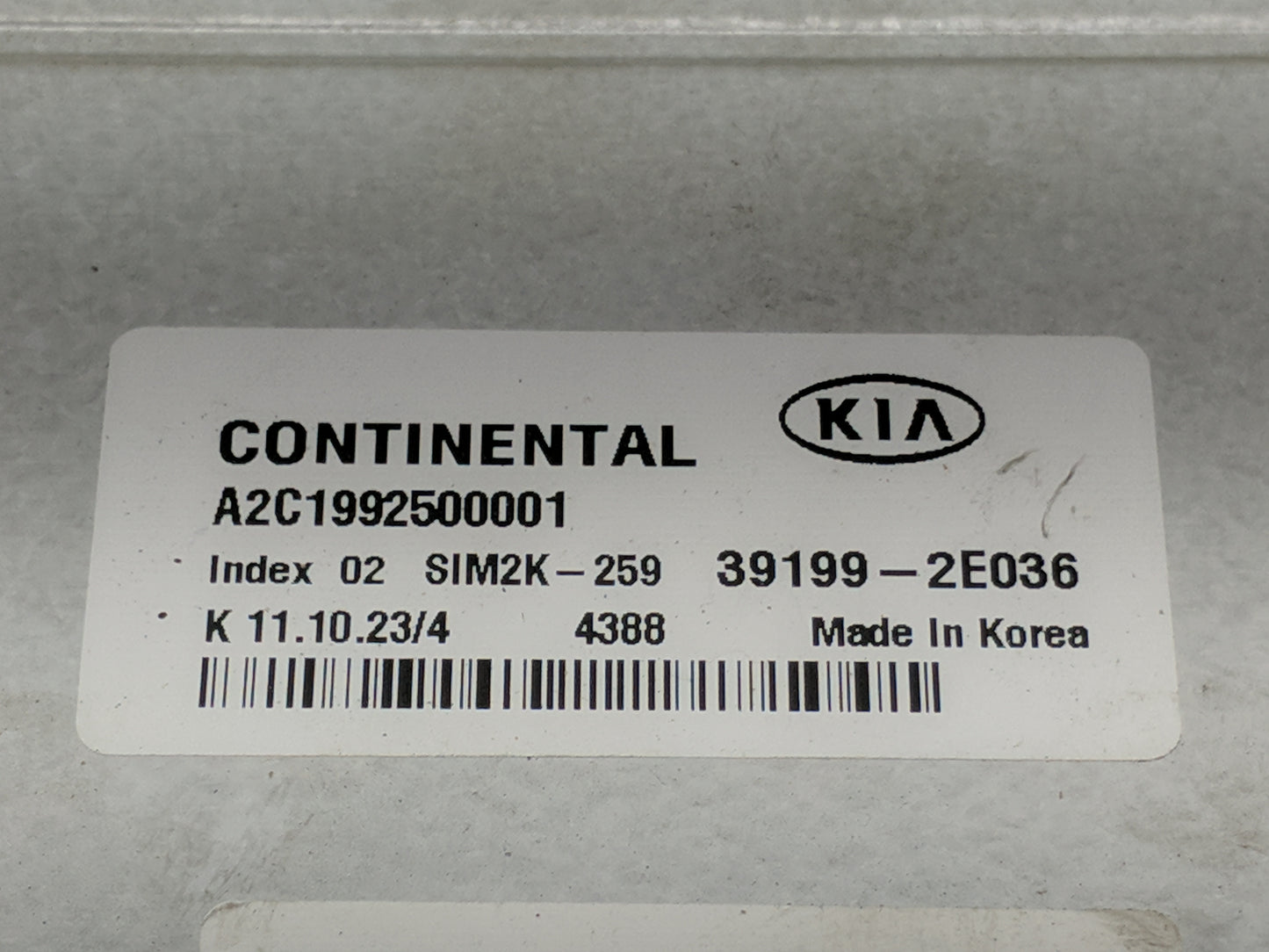 2024 Kia Forte PCM Engine Control Computer ECU ECM PCU OEM P/N:39199-2E036 A2C1992500001, SIM2K-259 Fits OEM Used Auto Parts