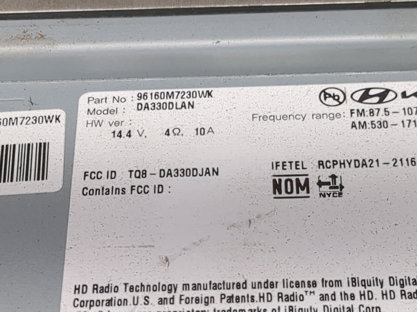 2022 Kia Forte Radio AM FM Cd Player Receiver Replacement P/N:96160M7230WK DA330DLAN, TQ8-DA330DJAN Fits OEM Used Auto Parts