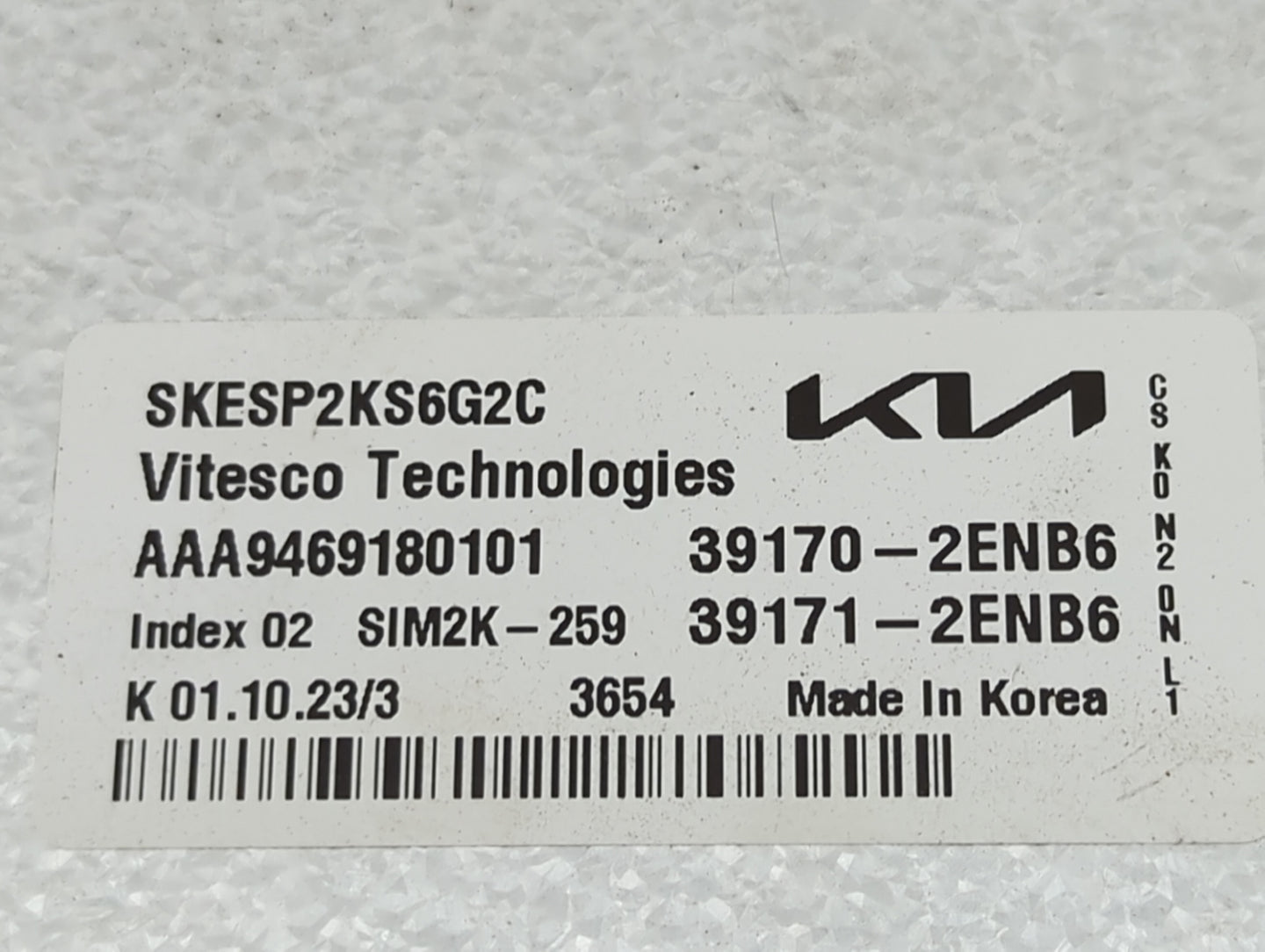 2024 Kia Soul PCM Engine Control Computer ECU ECM PCU OEM P/N:39170-2ENB6 39171-2ENB6, SKESP2KS6G2C Fits Fits 2019 2020 2021
