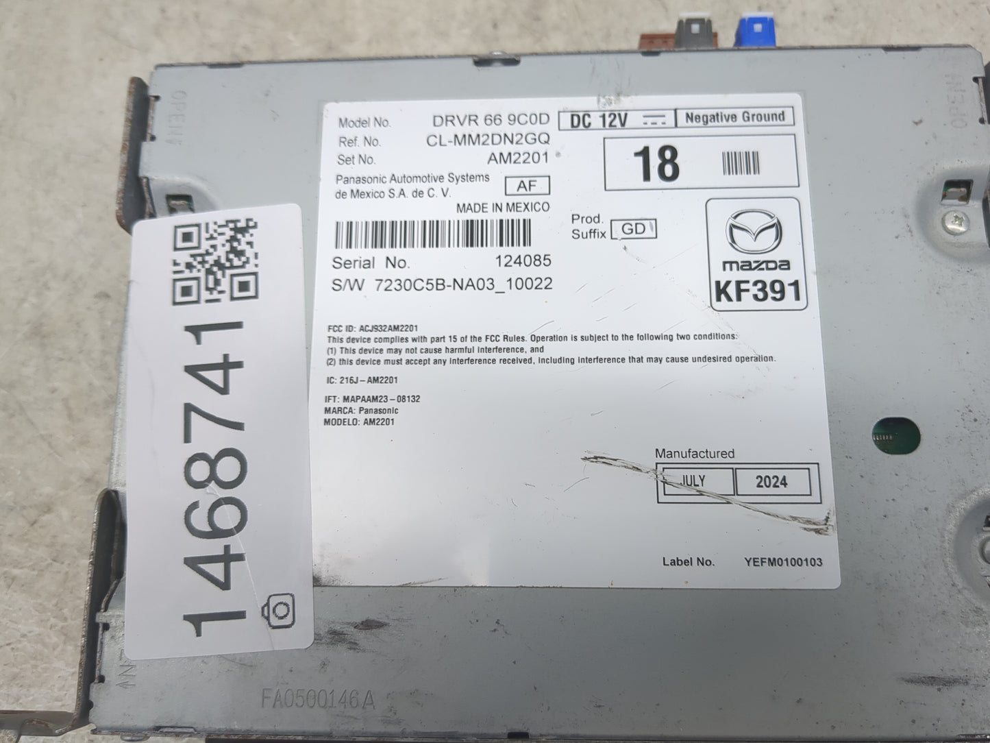2024 Mazda Cx-30 Radio AM FM Cd Player Receiver Replacement P/N:DRVR669C0D CL-MM2DN2GQ, AM2201, ACJS32AM2201, 216J-AM2201 Fi