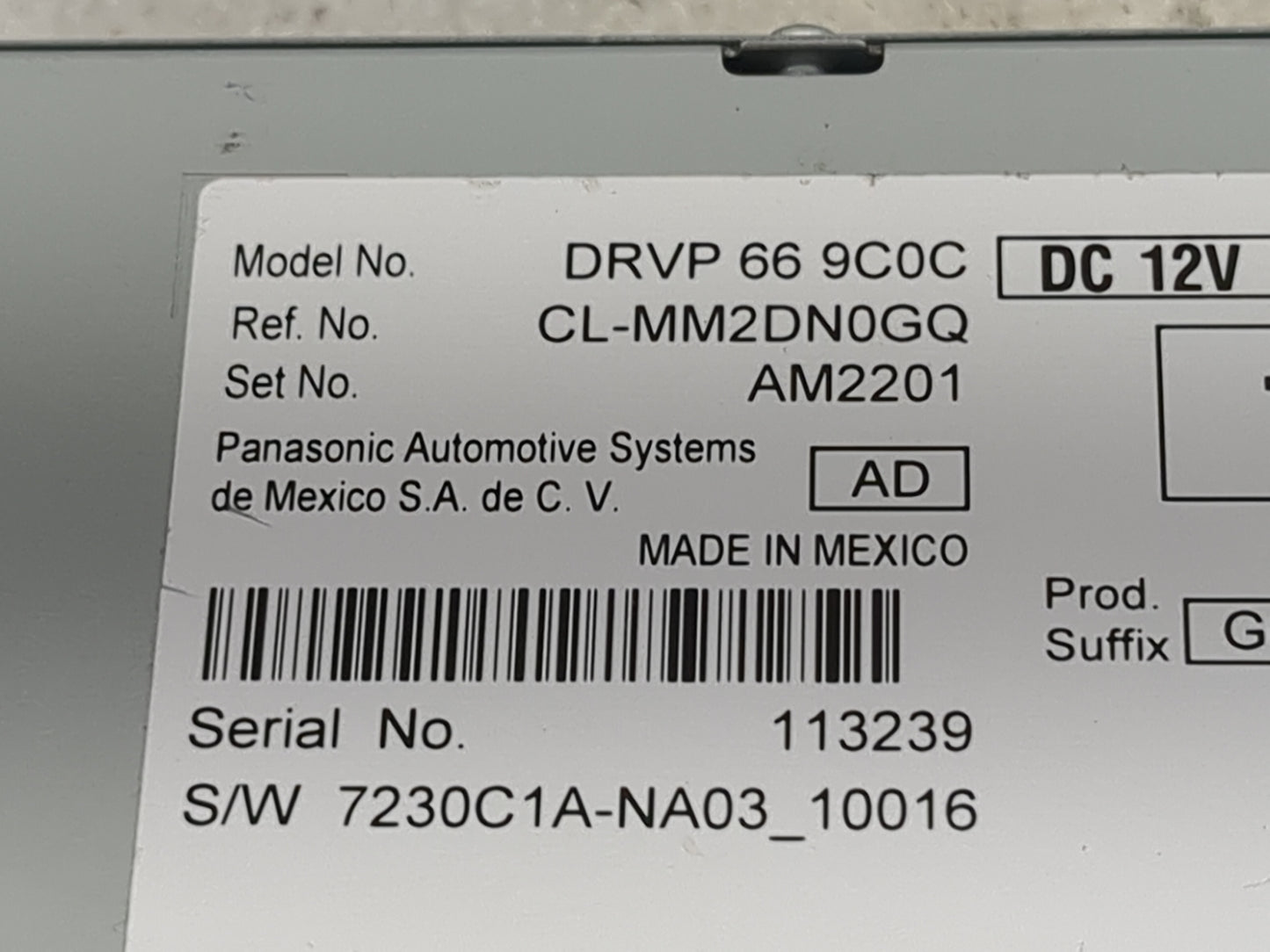 2024 Mazda Cx-30 Radio AM FM Cd Player Receiver Replacement P/N:DRVP669C0C CL-MM2DN0GQ, AM2201 Fits OEM Used Auto Parts - Oe