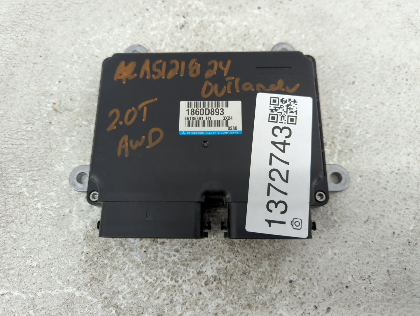 2024 Mitsubishi Outlander Sport PCM Engine Control Computer ECU ECM PCU OEM P/N:1860D893 Fits OEM Used Auto Parts - Oemuseda