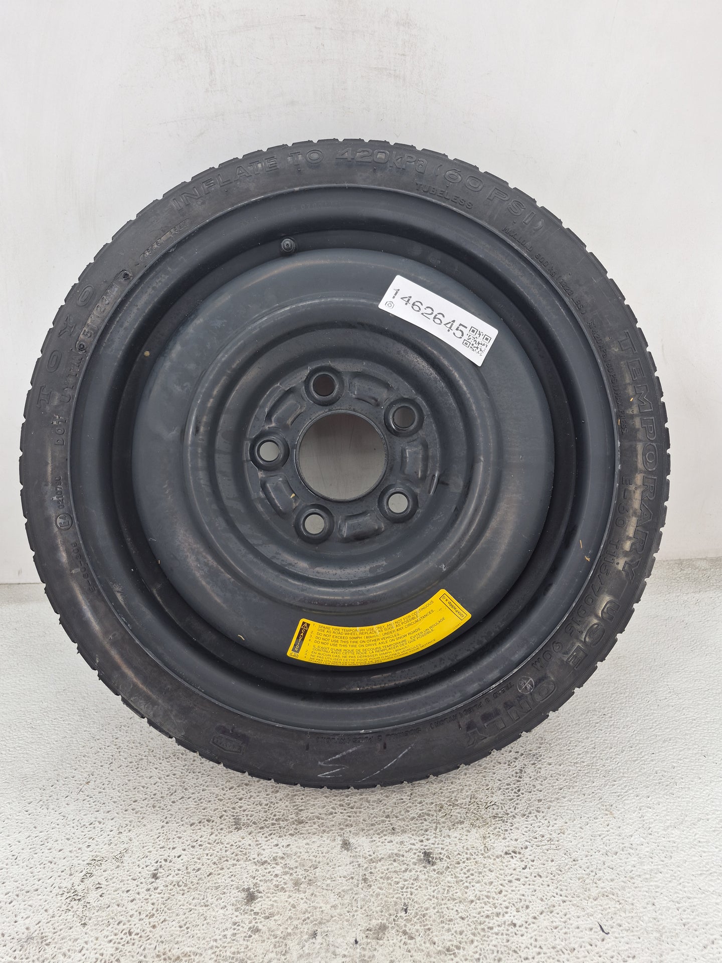 2018-2022 Nissan Kicks Spare Donut Tire Wheel Rim Oem 1462645 - Oemusedautoparts1.com