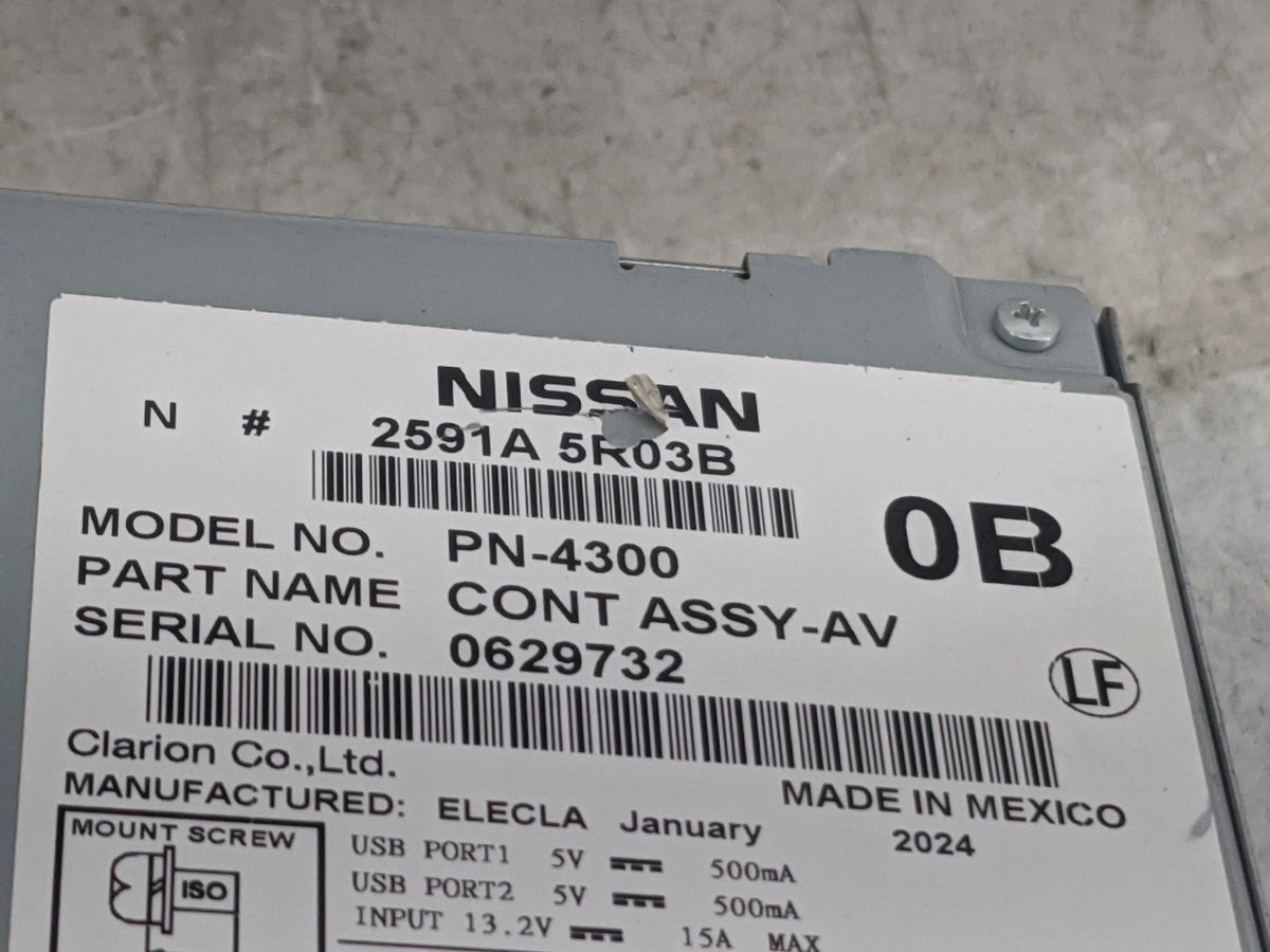 2024 Nissan Kicks Radio AM FM Cd Player Receiver Replacement P/N:2591A 5R03B PN-4300 Fits OEM Used Auto Parts - Oemusedautop
