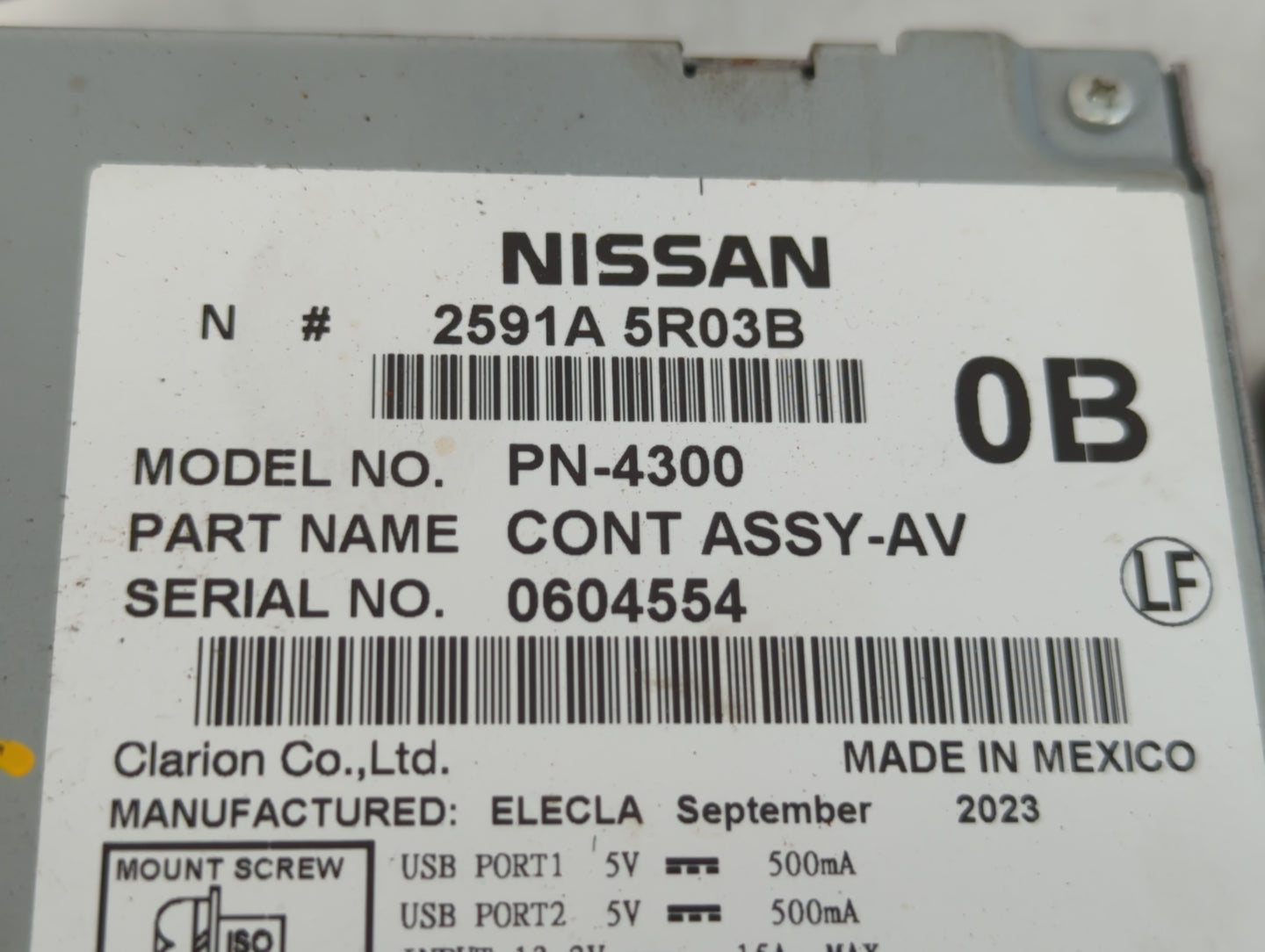 2024 Nissan Kicks Radio AM FM Cd Player Receiver Replacement P/N:2591A 5R03B Fits OEM Used Auto Parts - Oemusedautoparts1.co