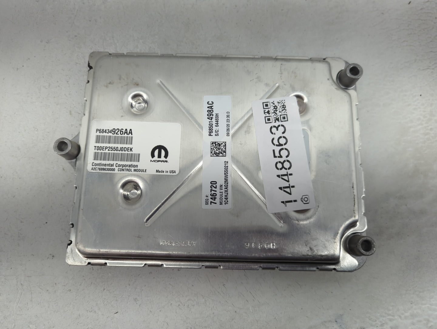 2020-2022 Ram 1500 PCM Engine Control Computer ECU ECM PCU OEM P/N:P68501498AC P68434926AA, A2C7699630000 Fits Fits 2020 202
