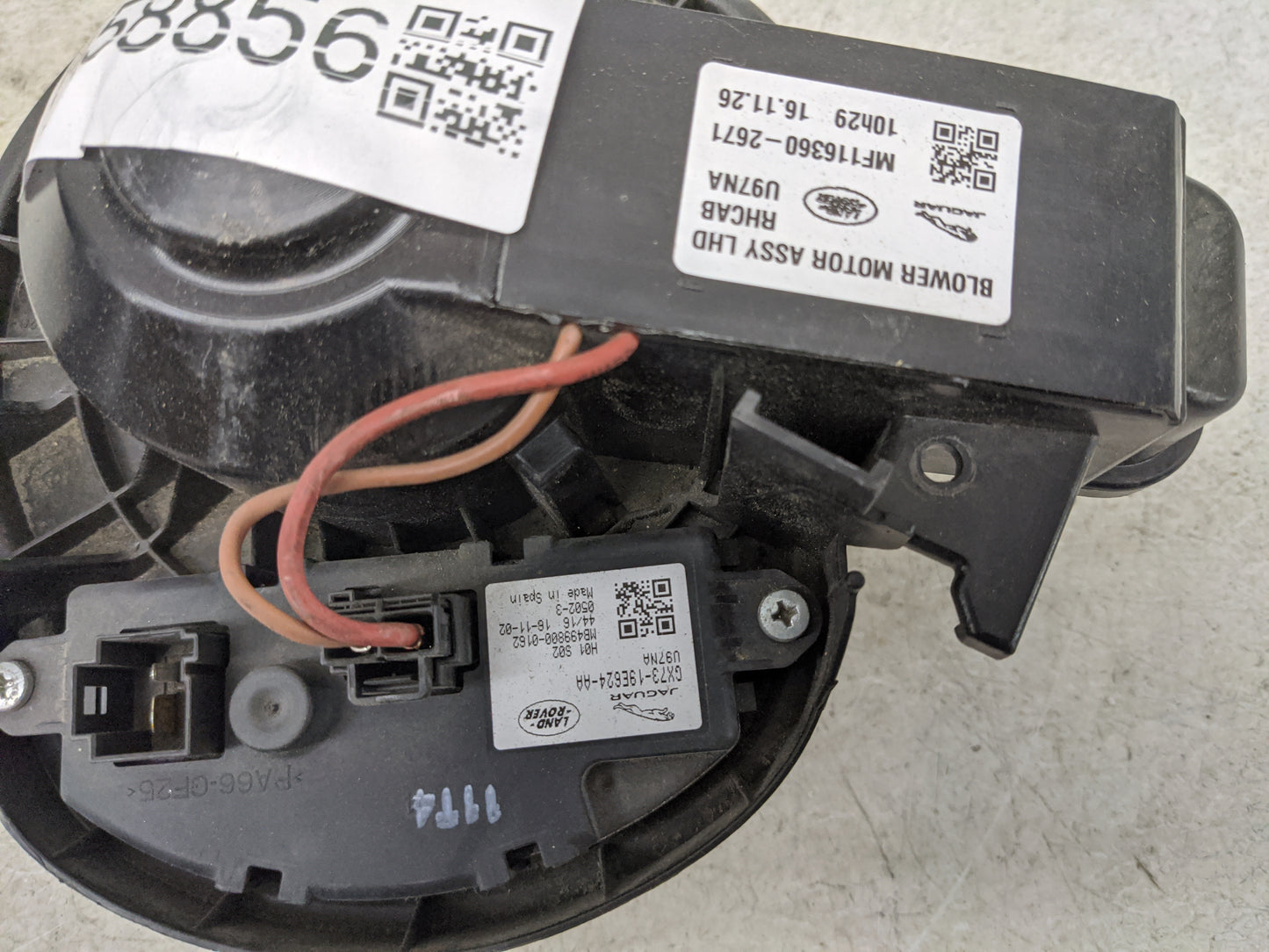 2024 Rover Velar Heater AC Blower Motor P/N:GX73-19E624-AA MF116360-2671 Fits OEM Used Auto Parts - Oemusedautoparts1.com