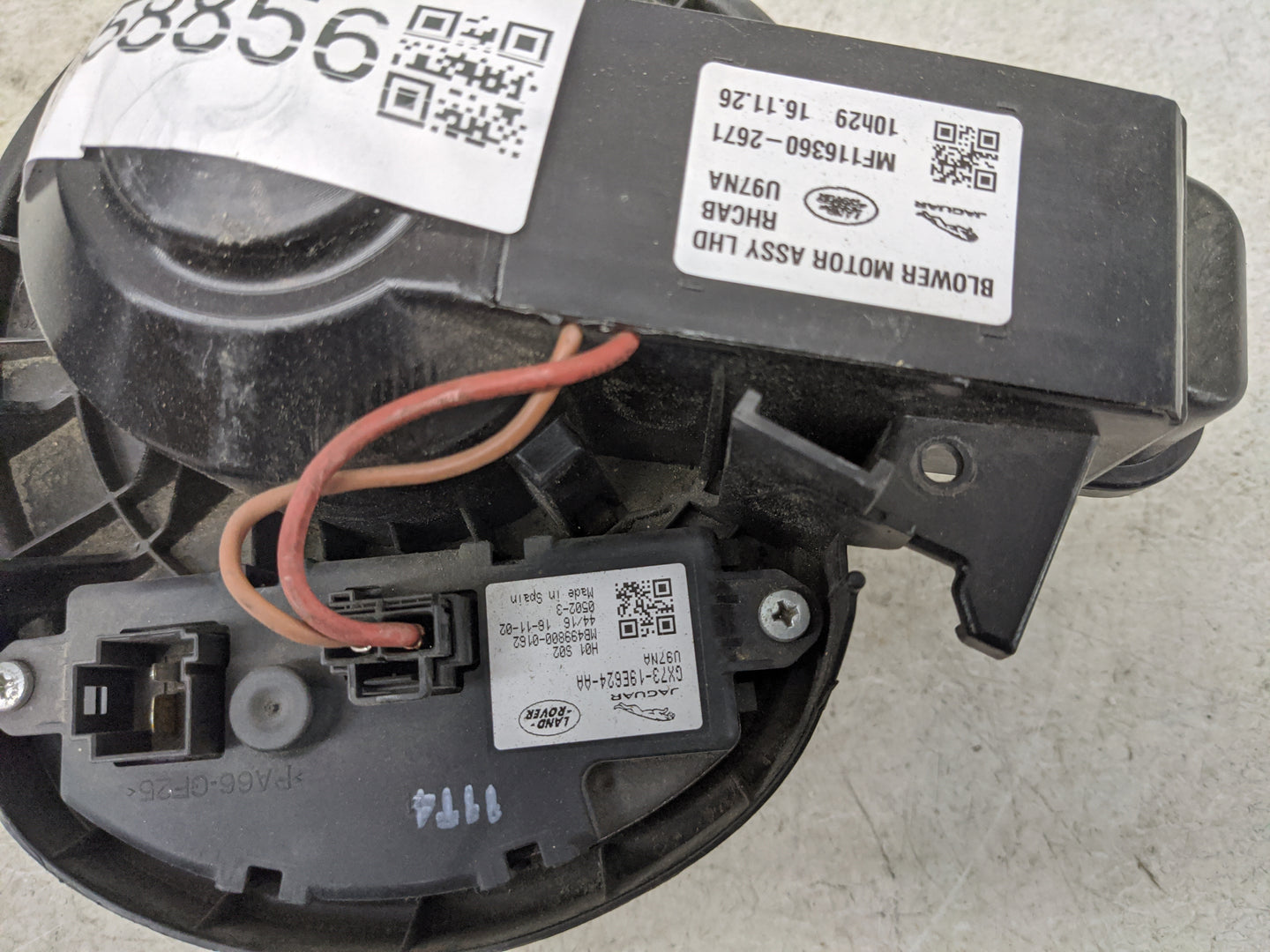 2024 Rover Velar Heater AC Blower Motor P/N:GX73-19E624-AA MF116360-2671 Fits OEM Used Auto Parts - Oemusedautoparts1.com