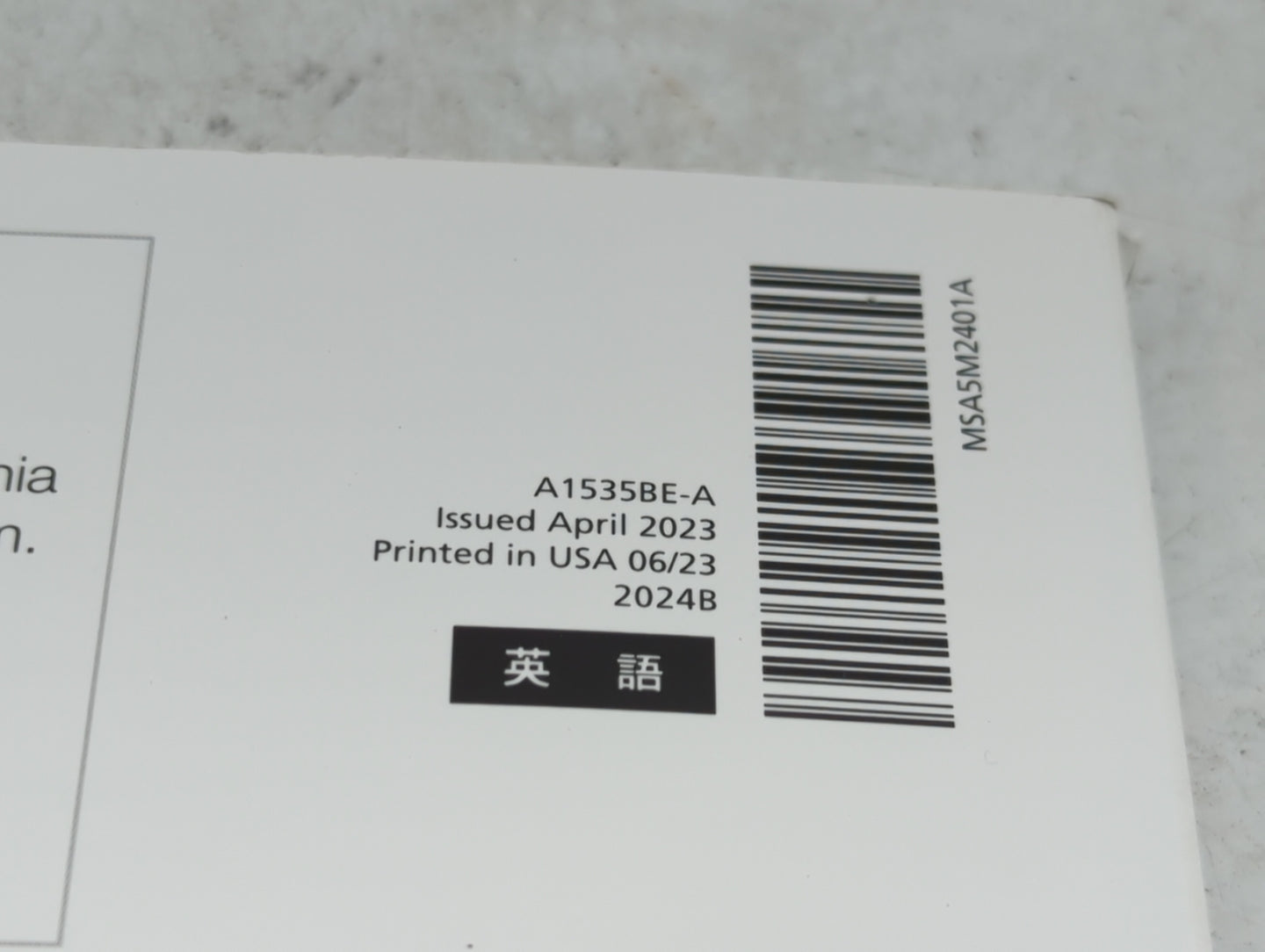2024 Subaru Impreza Owners Manual Book Guide P/N:A1535BE-A OEM Used Auto Parts - Oemusedautoparts1.com