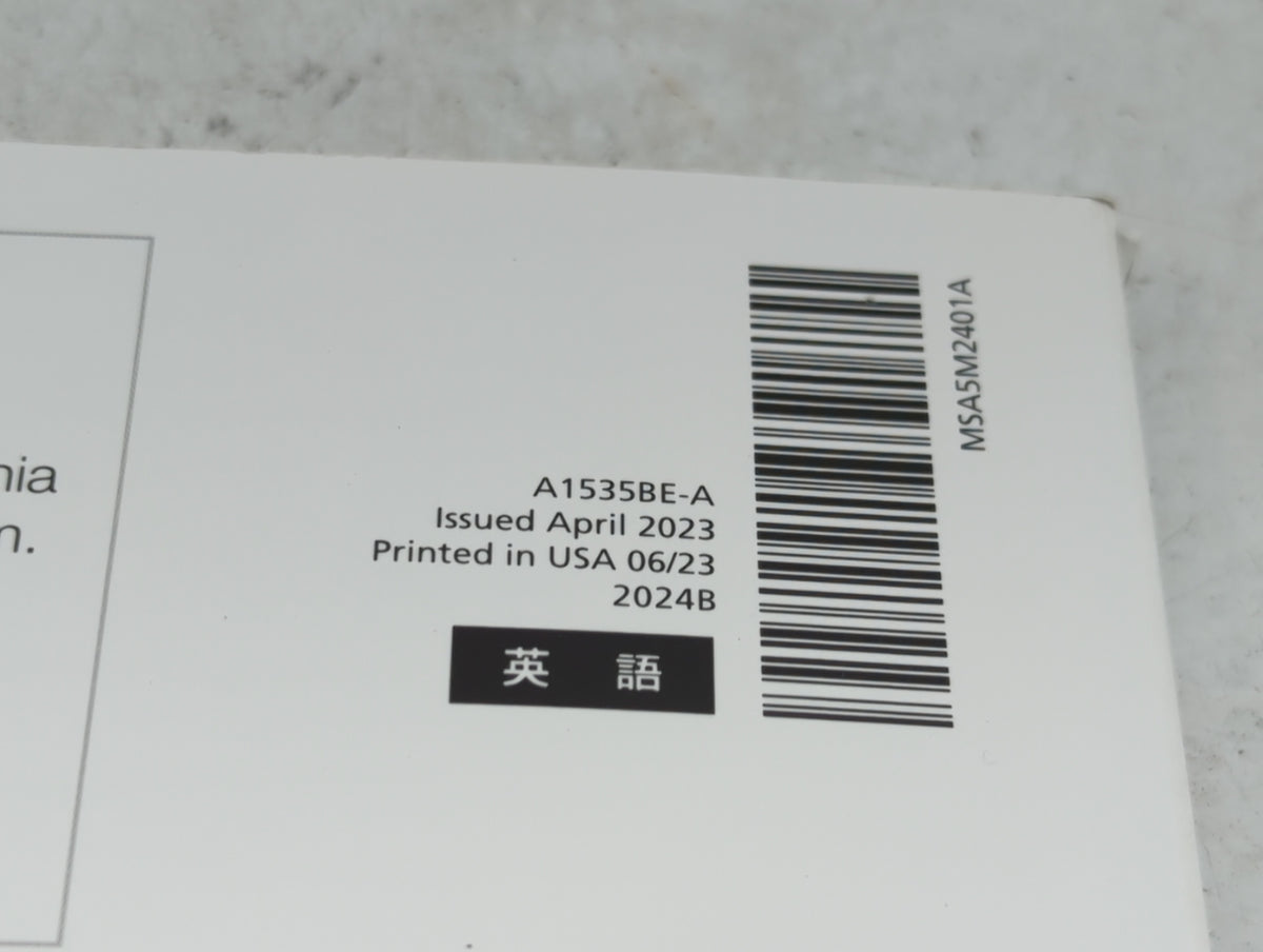 2024 Subaru Impreza Owners Manual Book Guide P/N:A1535BE-A OEM Used Auto Parts - Oemusedautoparts1.com