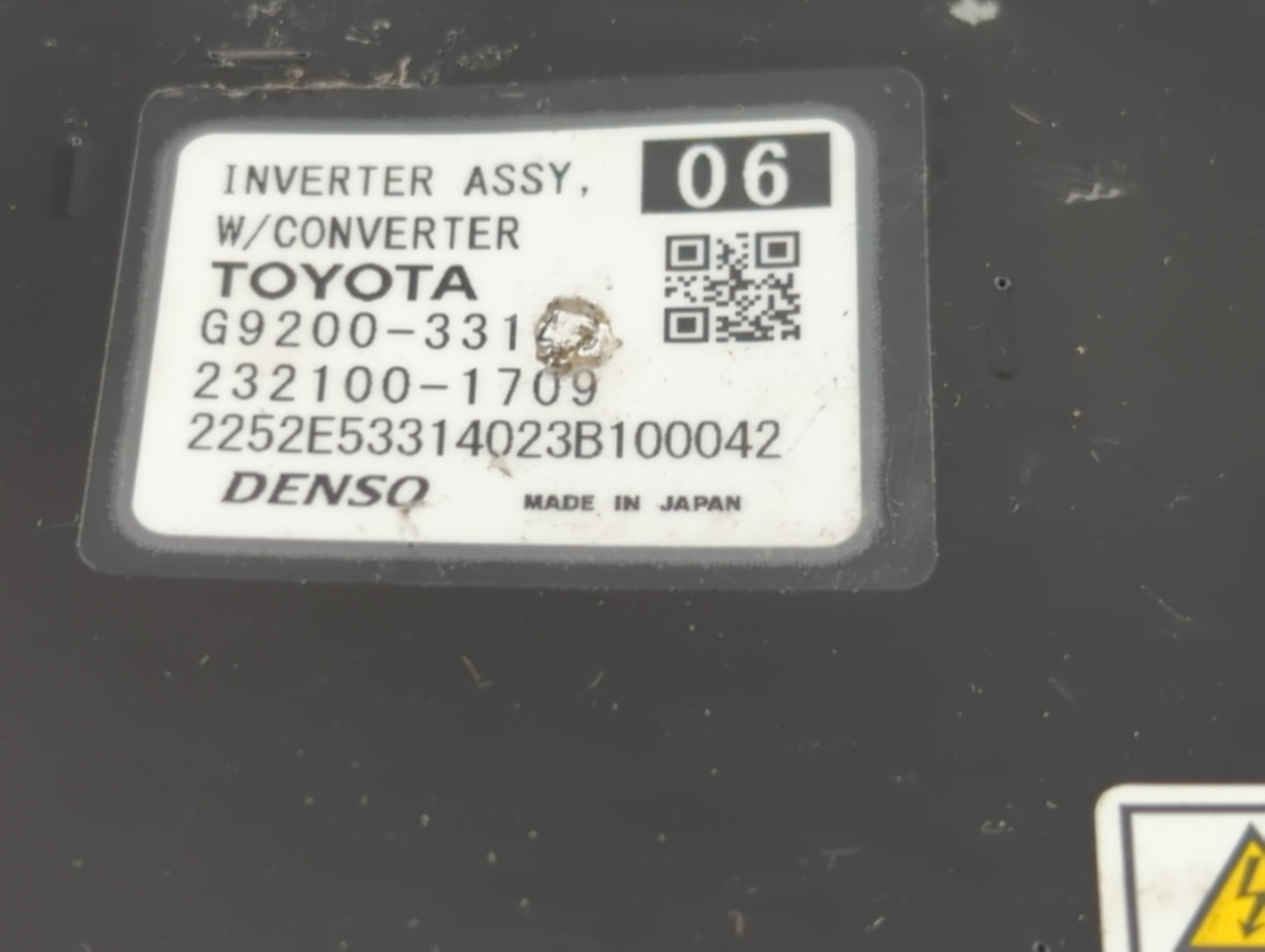 2018-2022 Toyota Camry Hybrid DC Synergy Drive Power Inverter P/N:G9200-33140 232100-1709 Fits Fits 2018 2019 2020 2021 2022