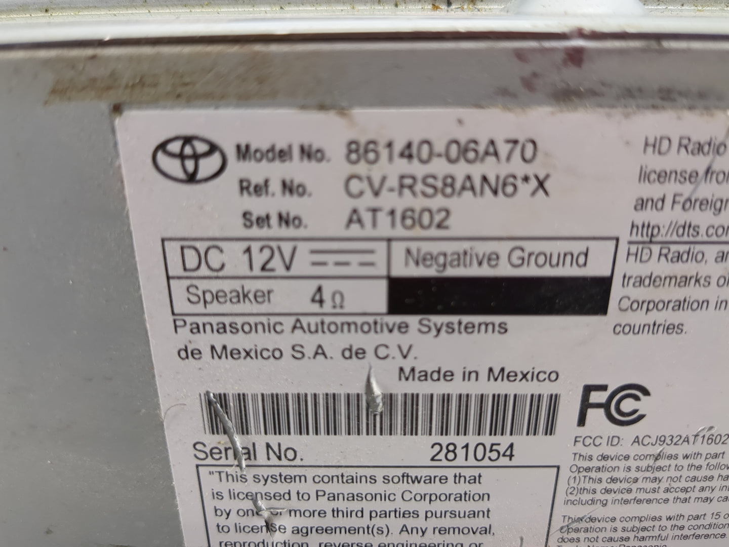 2024 Toyota Camry Information Display Screen - Oemusedautoparts1.com