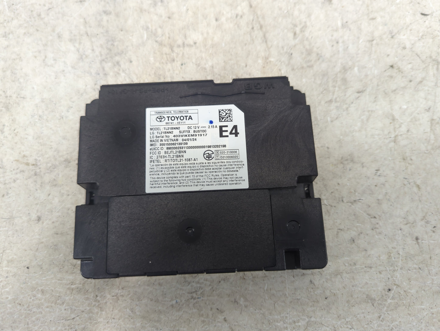 2024 Toyota Corolla Telematics Control Module - Oemusedautoparts1.com