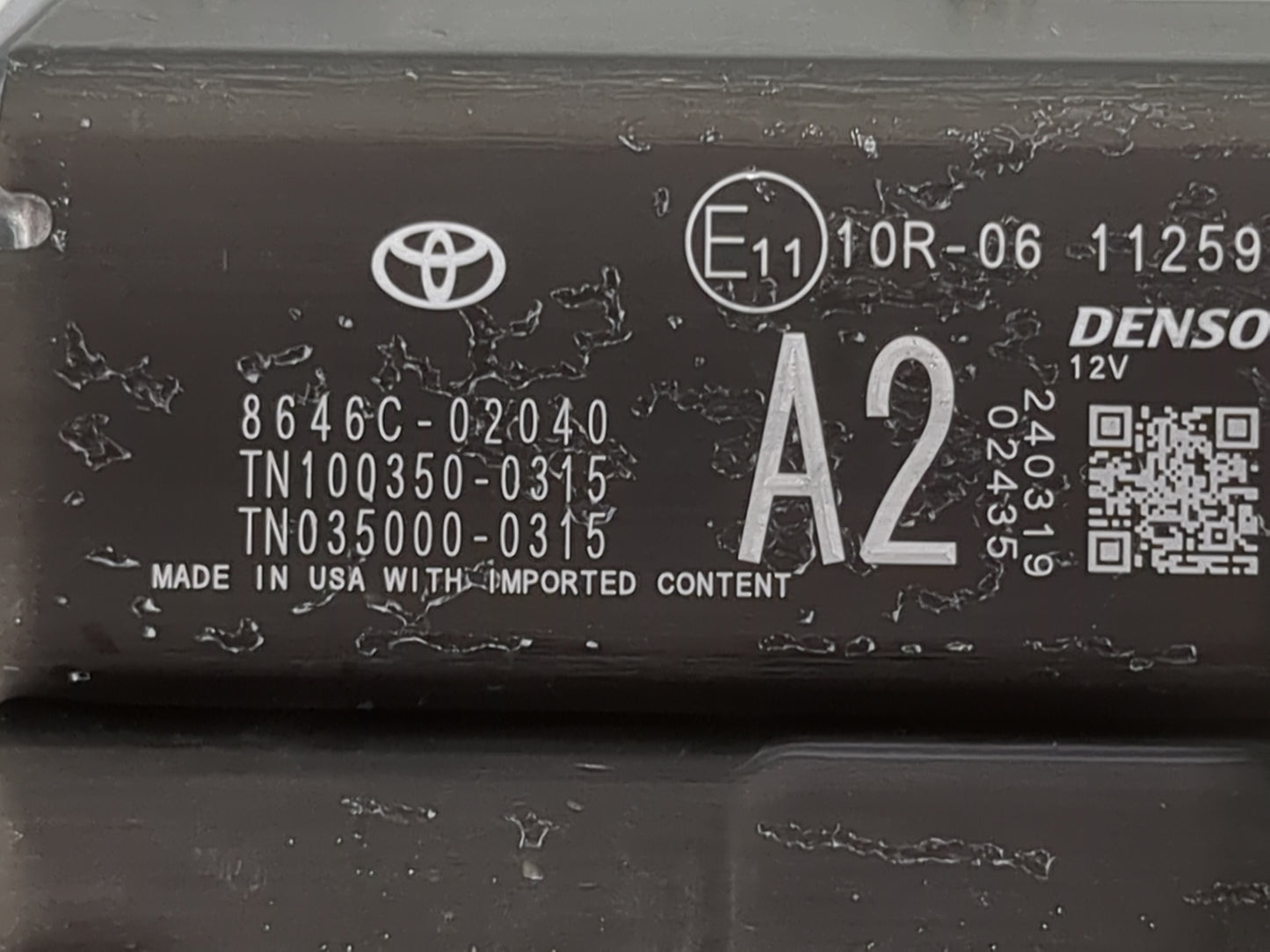 2024 Toyota Corolla PCM Engine Control Computer ECU ECM PCU OEM P/N:8646C-02040 TN10Q350-0315, TN035000-0315 Fits OEM Used A