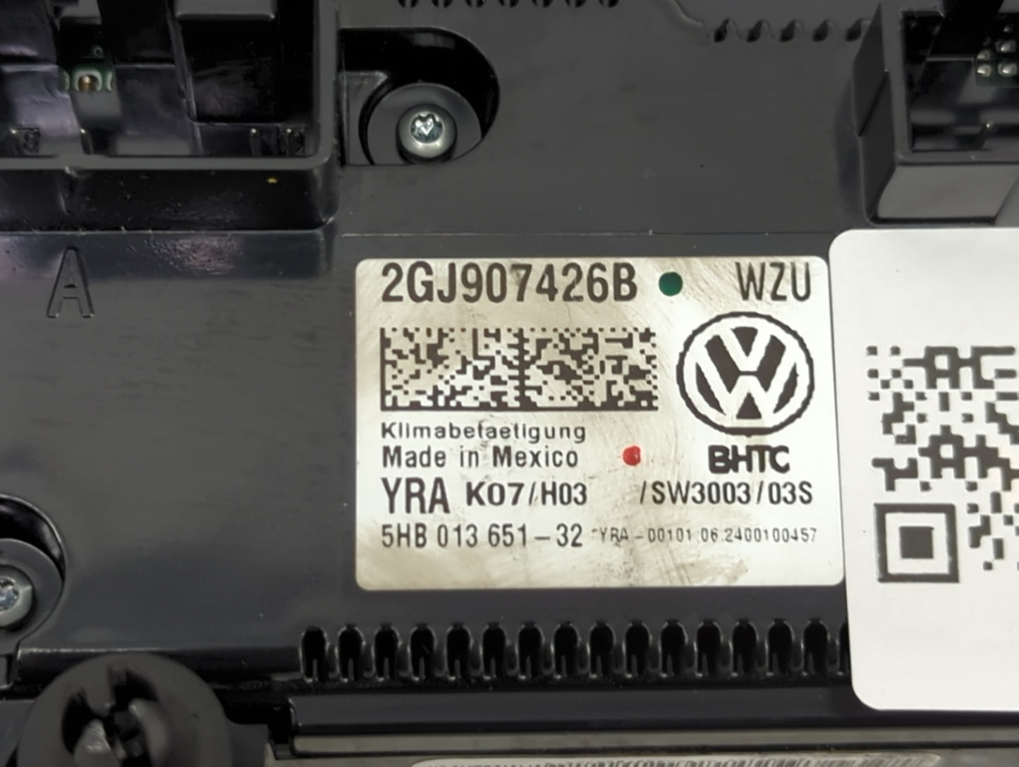 2024 Volkswagen Jetta Climate Control Module Temperature AC/Heater Replacement P/N:2GJ907426B 5HB013651-32 Fits OEM Used Aut