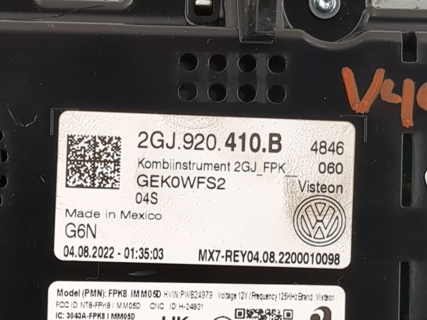 2024 Volkswagen Taos Instrument Cluster Speedometer Gauges P/N:2GJ920410B NTB-FPK8IMM05D, 3043A-FPK8IMM05D Miles: Fits OEM U