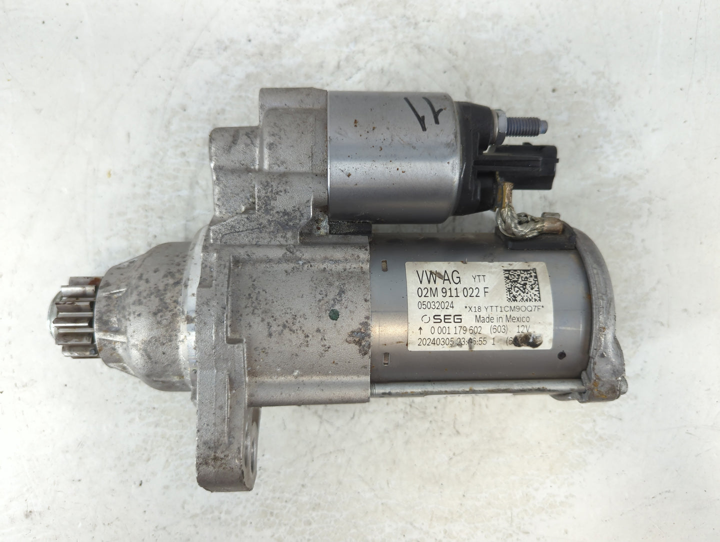2018-2022 Volkswagen Tiguan Car Starter Motor Solenoid OEM P/N:02M 911 022 F Fits Fits 2018 2019 2020 2021 2022 OEM Used Aut